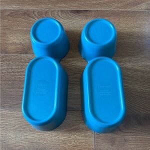 Blue snack and dip bowls